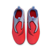Nike Phantom 6 High Academy Sans Lacets Gazon Naturel Artificiel Chaussures de Foot (MG) Enfants Bleu Clair Rouge Vif Noir