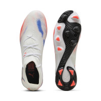 PUMA Future 8 Match Gras / Kunstgras Voetbalschoenen (MG) Wit Felrood Blauw