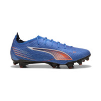 PUMA Ultra 6 Ultimate Carbon Gazon Naturel Chaussures de Foot (FG) Femmes Bleu Blanc Rouge Vif
