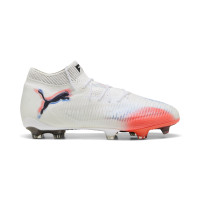 PUMA Future 8 Ultimate Gazon Naturel Chaussures de Foot (FG) Blanc Rouge Vif Bleu