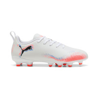 PUMA Future 8 Play Gras / Kunstgras Voetbalschoenen (MG) Kids Wit Felrood Blauw