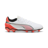 PUMA King Match Gras / Kunstgras Voetbalschoenen (MG) Kids Wit Felrood Zwart