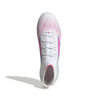 adidas F50 Sparkfusion Elite Gazon Naturel Artificiel Chaussures de Foot (MG) Femmes Blanc Rose Vif Bleu