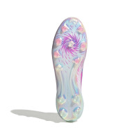 adidas F50 Sparkfusion Elite Gazon Naturel Artificiel Chaussures de Foot (MG) Femmes Blanc Rose Vif Bleu