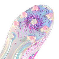 adidas F50 Sparkfusion Elite Gazon Naturel Artificiel Chaussures de Foot (MG) Femmes Blanc Rose Vif Bleu