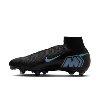 Nike Zoom Mercurial Superfly 10 Elite Crampons Vissés Chaussures de Foot (SG) Noir Bleu Clair