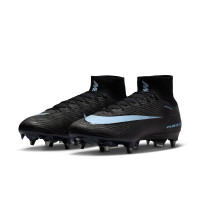 Nike Zoom Mercurial Superfly 10 Elite Crampons Vissés Chaussures de Foot (SG) Noir Bleu Clair