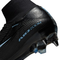 Nike Zoom Mercurial Superfly 10 Elite Crampons Vissés Chaussures de Foot (SG) Noir Bleu Clair