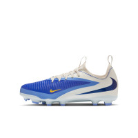 Nike Phantom 6 Low Academy Gazon Naturel Artificiel Chaussures de Foot (MG) Enfants Blanc Bleu Jaune