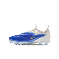 Nike Phantom 6 Low Academy Gazon Naturel Artificiel Chaussures de Foot (MG) Enfants Blanc Bleu Jaune