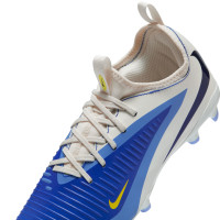 Nike Phantom 6 Low Academy Gazon Naturel Artificiel Chaussures de Foot (MG) Enfants Blanc Bleu Jaune