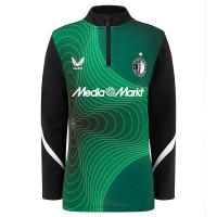 Castore Feyenoord Pre-Match Survêtement 1/4-Zip 2024-2025 Enfants Vert Noir Blanc