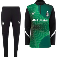 Castore Feyenoord Pre-Match Survêtement 1/4-Zip 2024-2025 Enfants Vert Noir Blanc