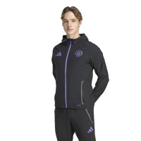 adidas Manchester United Vis Tech Trainingspak Full-Zip Zwart Paars