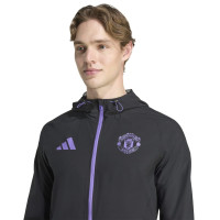 adidas Manchester United Vis Tech Trainingspak Full-Zip Zwart Paars