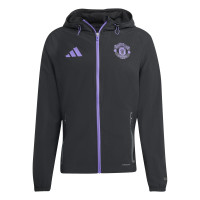 adidas Manchester United Vis Tech Trainingspak Full-Zip Zwart Paars