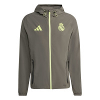 adidas Real Madrid Vis Tech Survêtement Full-Zip Gris Vert Clair