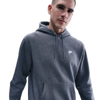 Sweat à capuche Nike Club en polaire gris argenté blanc