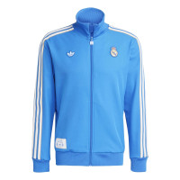 adidas Real Madrid Terrace Icons Veste d'Entraînement Bleu Blanc