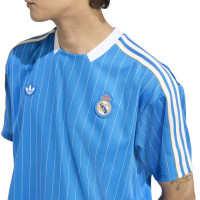 adidas Real Madrid Terrace Icons T-Shirt Bleu Blanc