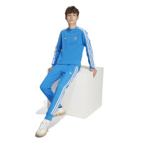 adidas Real Madrid Terrace Icons Crew Sweat-Shirt Enfants Bleu Blanc