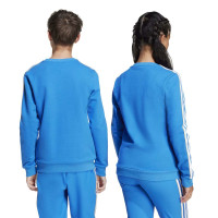 adidas Real Madrid Terrace Icons Crew Sweat-Shirt Enfants Bleu Blanc