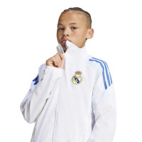adidas Real Madrid Présentation Veste d'Entraînement 2025-2026 Enfants Blanc Bleu