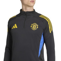 adidas Manchester United Survêtement 1/4-Zip 2025-2026 Noir Bleu Jaune