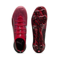 PUMA Ultra 6 Ultimate Pulisic Gazon Naturel Chaussures de Foot (FG) Rouge Noir Blanc