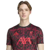adidas Liverpool Pre-Match Trainingsshirt 2025-2026 Zwart Rood
