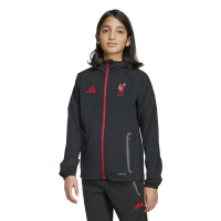 adidas Liverpool Vis Tech Trainingspak Full-Zip Kids Zwart Rood
