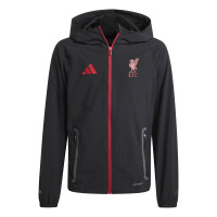 adidas Liverpool Vis Tech Trainingspak Full-Zip Kids Zwart Rood