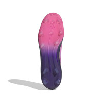 adidas F50 Lamine Yamal League Sans Lacets Gazon Naturel Artificiel Chaussures de Foot (MG) Mauve Rose Jaune