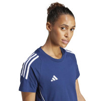 adidas Tiro 24 Sweat T-Shirt Dames Donkerblauw Wit