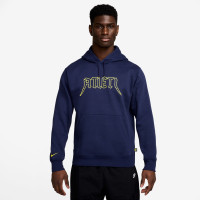 Nike Atletico Madrid Club Joggingpak Hooded 2025-2026 Donkerblauw Felgeel