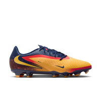 Nike Phantom 6 Low Haaland Academy Gazon Naturel Artificiel Chaussures de Foot (MG) Bleu Foncé Orange Jaune Rouge