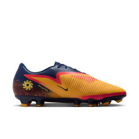 Nike Phantom 6 Low Haaland Academy Gazon Naturel Artificiel Chaussures de Foot (MG) Bleu Foncé Orange Jaune Rouge
