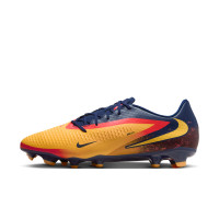 Nike Phantom 6 Low Haaland Academy Gazon Naturel Artificiel Chaussures de Foot (MG) Bleu Foncé Orange Jaune Rouge