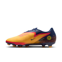 Nike Phantom 6 Low Haaland Academy Gras / Kunstgras Voetbalschoenen (MG) Donkerblauw Oranje Geel Rood
