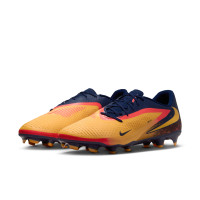 Nike Phantom 6 Low Haaland Academy Gras / Kunstgras Voetbalschoenen (MG) Donkerblauw Oranje Geel Rood