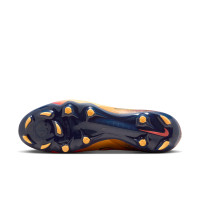 Nike Phantom 6 Low Haaland Academy Gras / Kunstgras Voetbalschoenen (MG) Donkerblauw Oranje Geel Rood