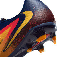 Nike Phantom 6 Low Haaland Academy Gras / Kunstgras Voetbalschoenen (MG) Donkerblauw Oranje Geel Rood