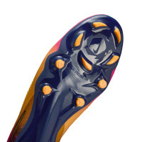 Nike Phantom 6 Low Haaland Academy Gras / Kunstgras Voetbalschoenen (MG) Donkerblauw Oranje Geel Rood