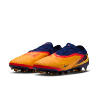 Nike Phantom 6 Low Haaland Pro Gazon Naturel Chaussures de Foot (FG) Bleu Foncé Orange Jaune Rouge