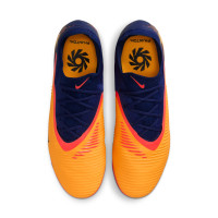 Nike Phantom 6 Low Haaland Pro Gazon Naturel Chaussures de Foot (FG) Bleu Foncé Orange Jaune Rouge