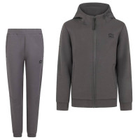 Cruyff Ignite Tape Trainingspak Hooded Kids Donkergrijs