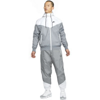 Survêtement tissé à glissière intégrale Nike Sportswear Windrunner gris blanc noir