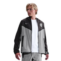 Nike Paris Saint-Germain Tech Woven Jack 2025-2026 Grijs Zilver Zwart