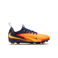 Nike Phantom 6 Low Haaland Academy Gazon Naturel Artificiel Chaussures de Foot (MG) Enfants Bleu Foncé Orange Jaune Rouge