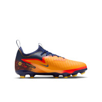 Nike Phantom 6 Low Haaland Academy Gazon Naturel Artificiel Chaussures de Foot (MG) Enfants Bleu Foncé Orange Jaune Rouge